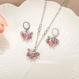 Y2K Crystal Pink Heart Necklac