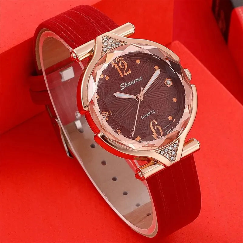 New 5pcs Set Watches Women