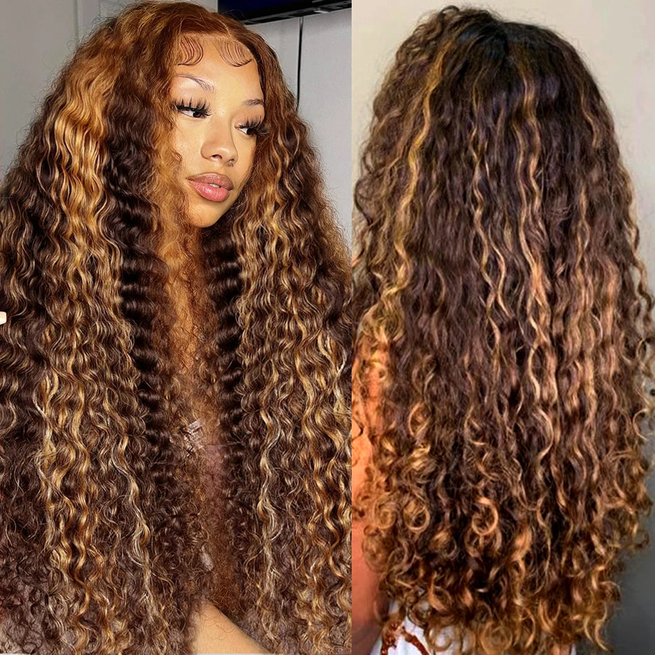 13x6 Hd Lace Highlight Wig Human Hair Wigs Glueless