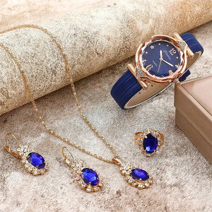 New 5pcs Set Watches Women