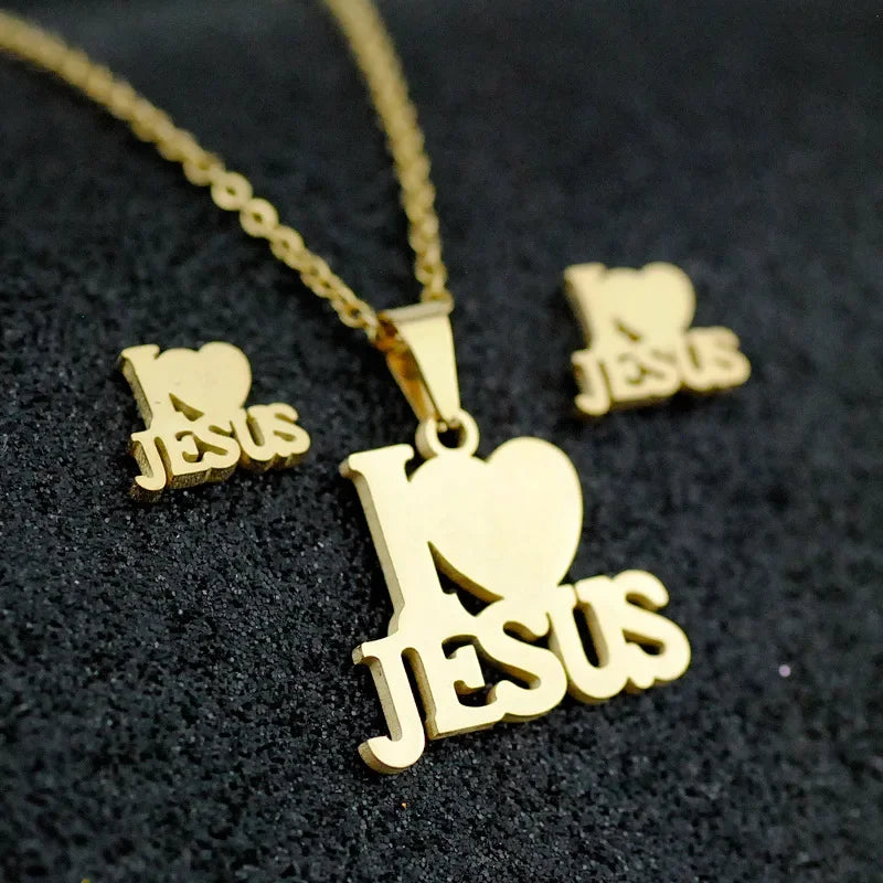 Jesus Cross Men Charm Heart