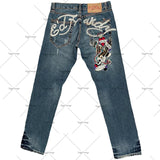 Printed street jeans men's Y2K hip-hop