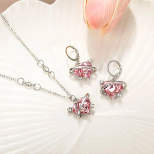 Y2K Crystal Pink Heart Necklac